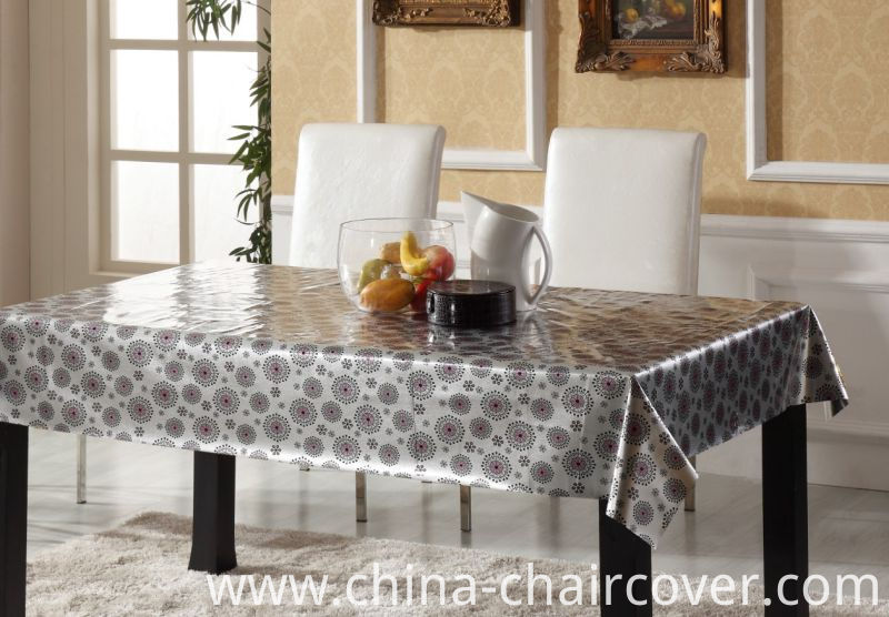 Square Shape Embossed PVC Printed Tablecloth for Home/Party/Hotel